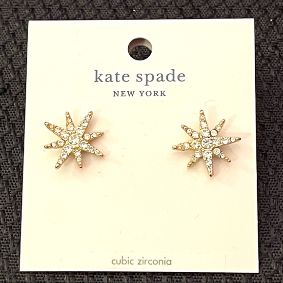 kate spade ♠️- Starburst Pave Diamond Studs, Gold, NWT